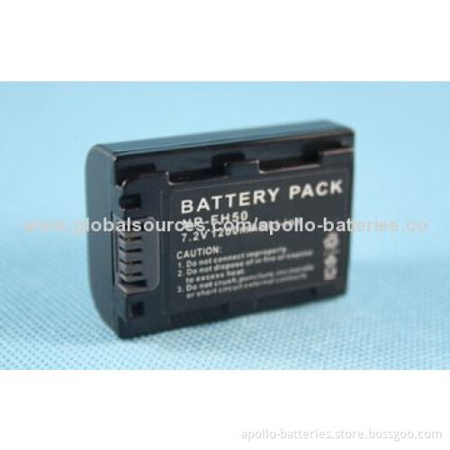Camera Battery Pack for Sony NP-FH50,7.2V 1,200mAh, Li-ion